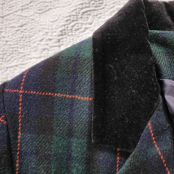 Vintage Sag Harbor Wool Blend Christmas Plaid Tartan Blazer - Picture 8 of 8